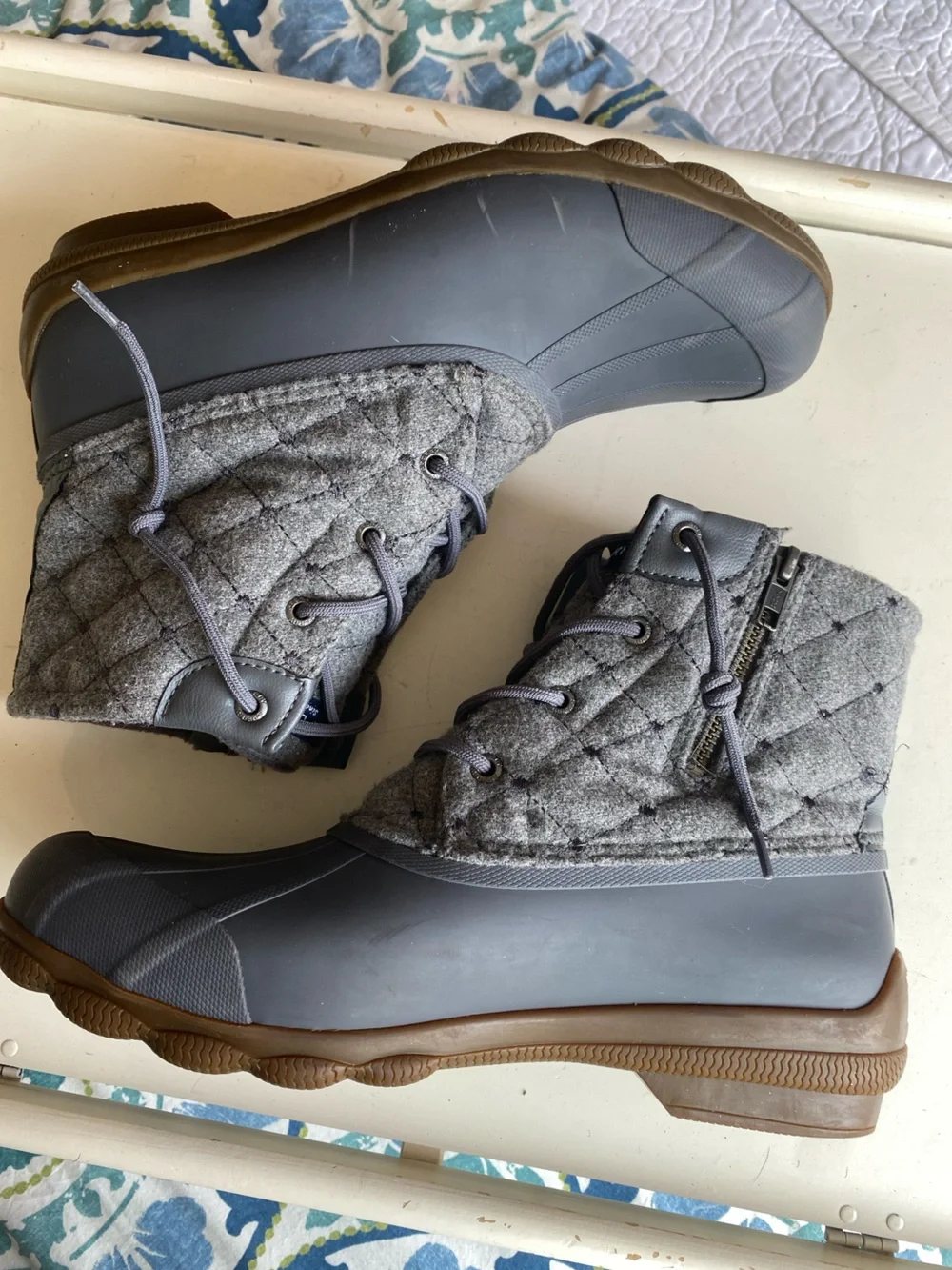 Sperry Syren Gulf Duck Boot, Quilted Wool, Waterproof, Insulated, size 10